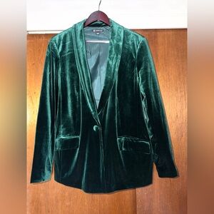 INC International Concepts Green Velvet Blazer